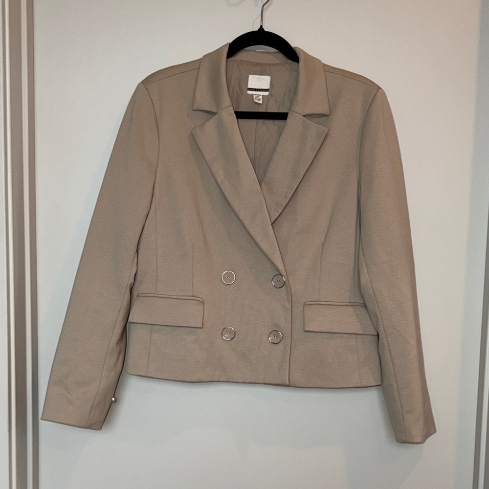 Jules & Leopold Double-Breasted Tan Blazer